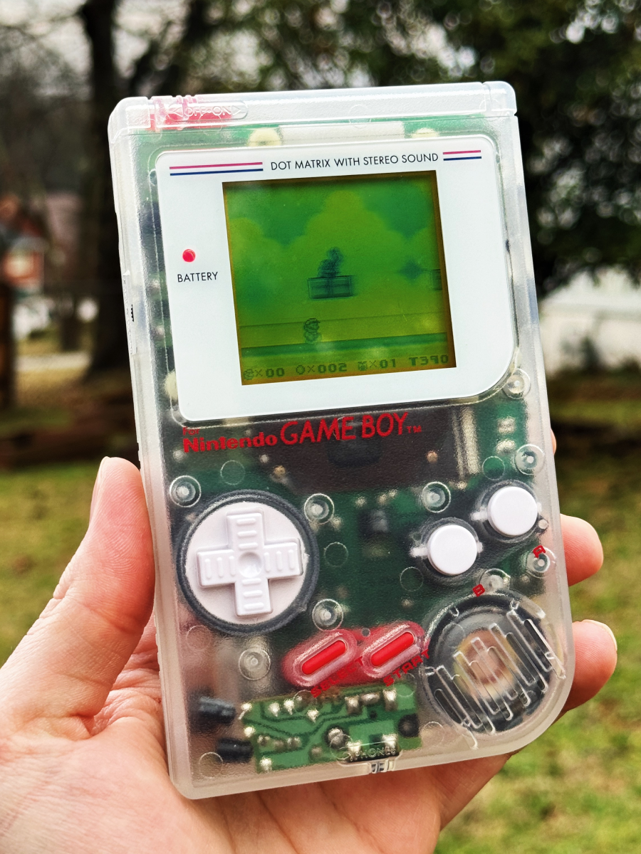 DMG-clear-red-gameboy-modded-console