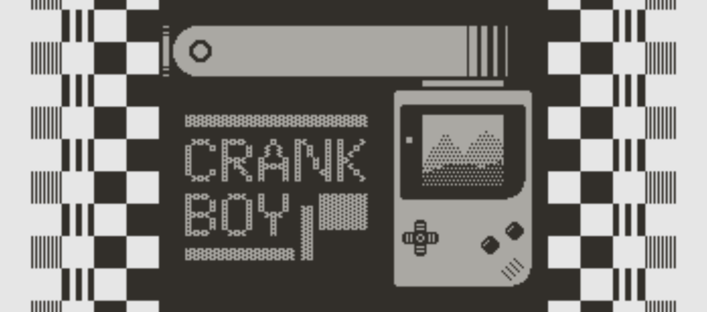 Crank Boy Playdate console video game screenshot in black and white